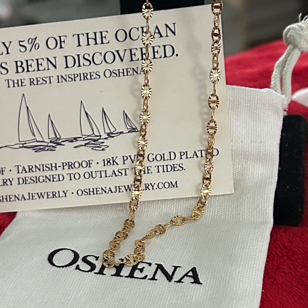 Oshena Designer‎ Beachwear mariner link Gold Necklace UNISEX NEW Release!